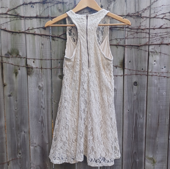 Cream Lace Mini Dress - Picture 2 of 5